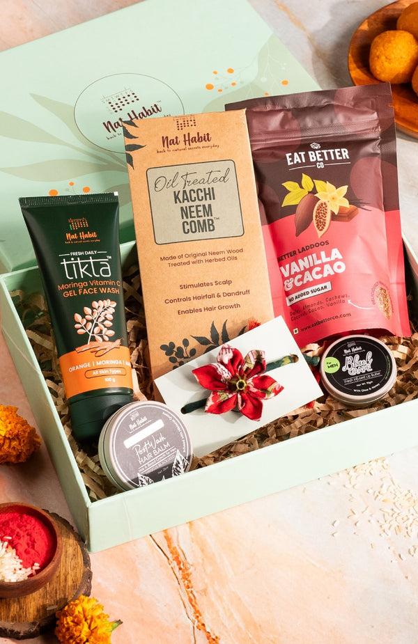 <strong>Bittersweet Love</strong> <br><i>Gift Set for Bhai</i><br><i>with Rakhi & Healthy Laddoos</i> - Nat Habit