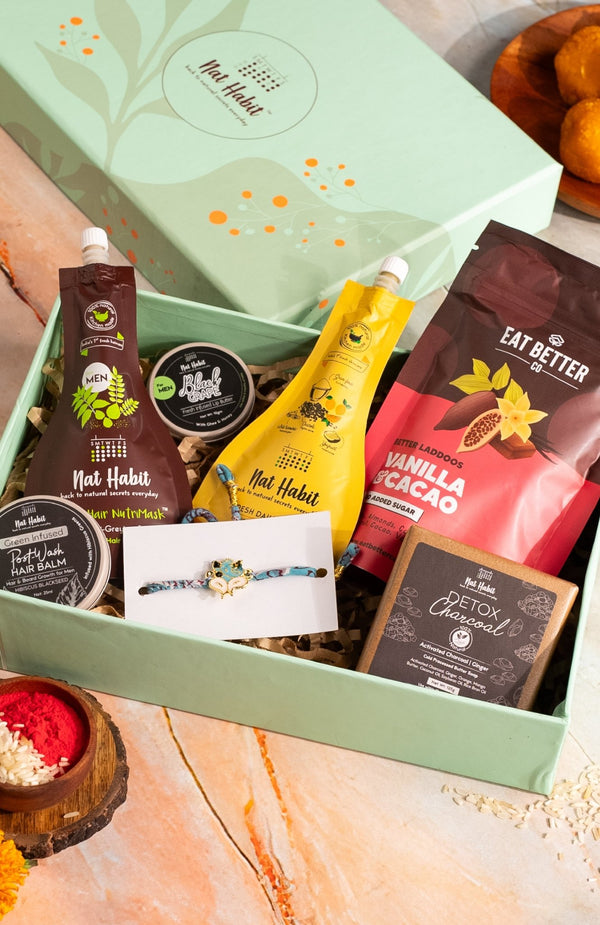 <strong>Brother Like No Other Gift Set</strong><br><i>with Rakhi & Healthy Laddoos</i> - Nat Habit