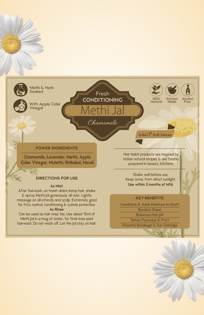 Chamomile Conditioning Methi Water Ingredients - Nat Habit