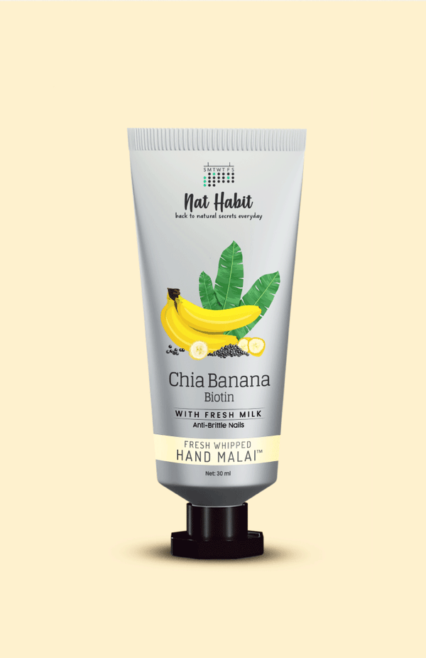 <strong>Chia Banana Biotin Hand Malai</strong> <br><i>For Anti-Brittle Nails</i> - Nat Habit