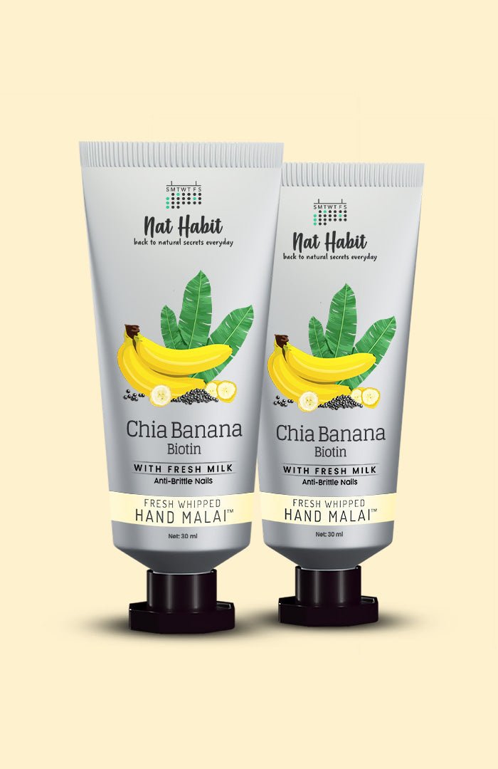 <strong>Chia Banana Biotin Hand Malai</strong> <br><i>For Anti-Brittle Nails</i> - Nat Habit