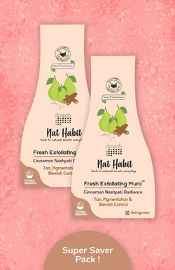 Cinnamon Nashpati Radiance Scrubbing Face Wash Super Saver Pack - Nat Habit