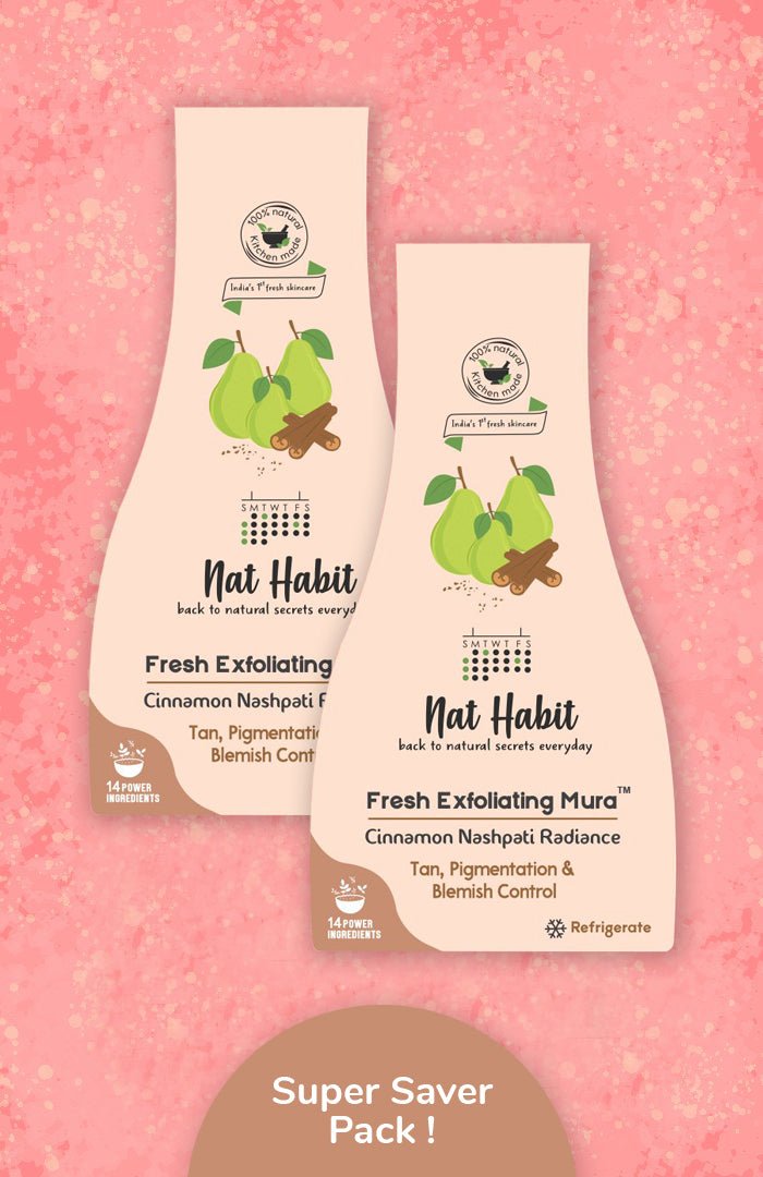 Cinnamon Nashpati Radiance Scrubbing Face Wash Super Saver Pack - Nat Habit