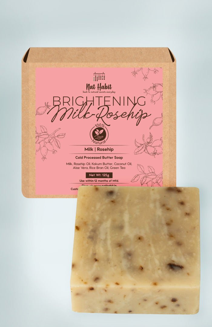 <strong>Cold Processed Brightening Milk-Rosehip Soap 125g</strong> - Nat Habit
