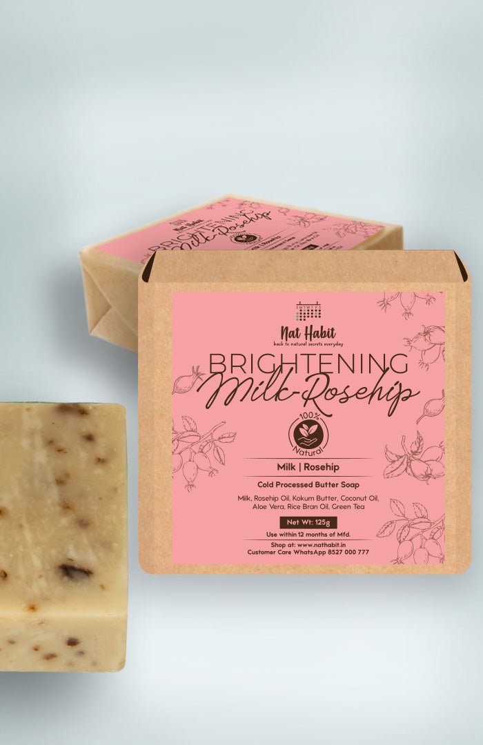 <strong>Cold Processed Brightening Milk-Rosehip Soap 125g</strong> - Nat Habit
