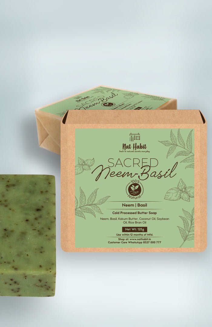 <strong>Cold Processed Sacred Neem-Basil Soap 125g</strong> - Nat Habit
