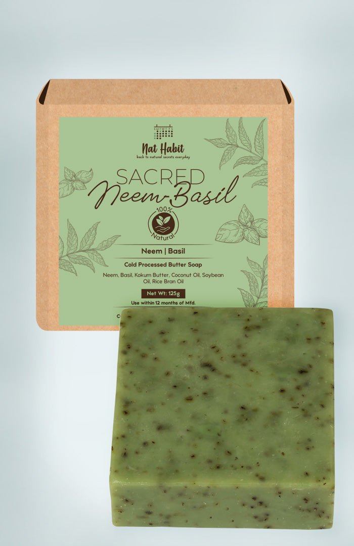 <strong>Cold Processed Sacred Neem-Basil Soap 125g</strong> - Nat Habit