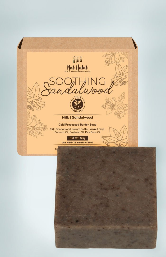 <strong>Cold Processed Soothing Sandalwood Soap 125g</strong> - Nat Habit