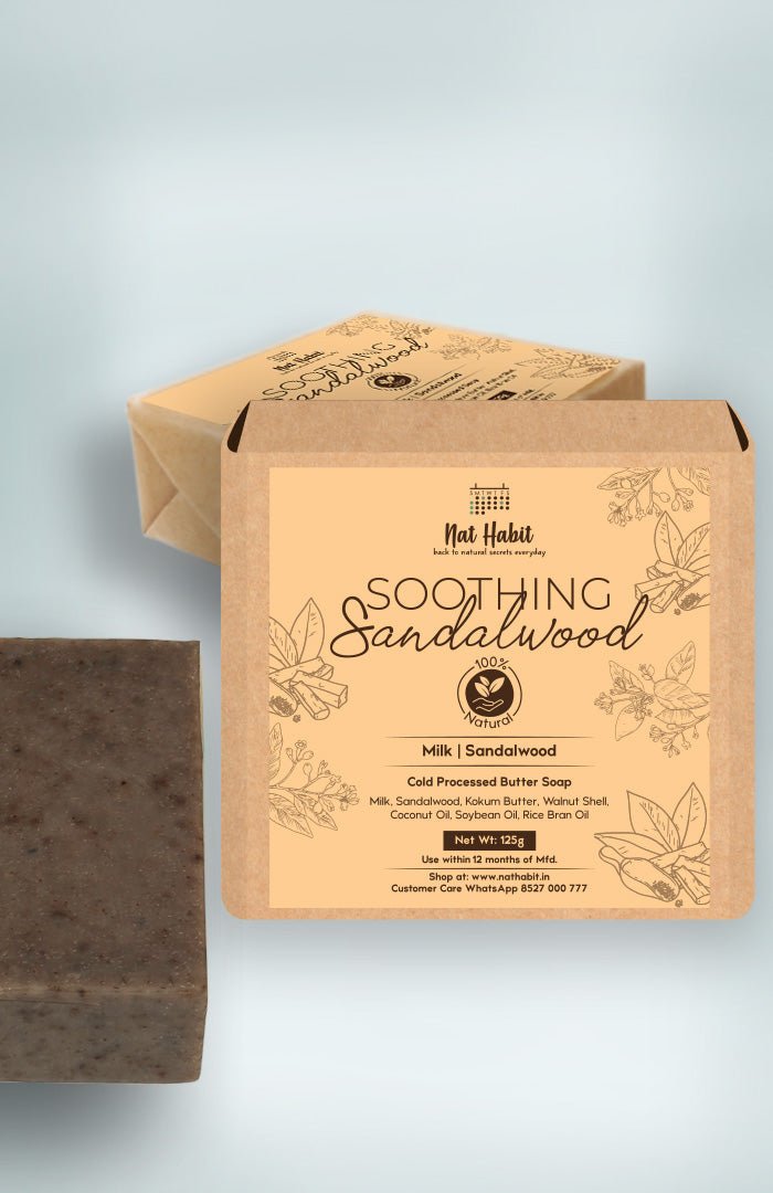 <strong>Cold Processed Soothing Sandalwood Soap 125g</strong> - Nat Habit