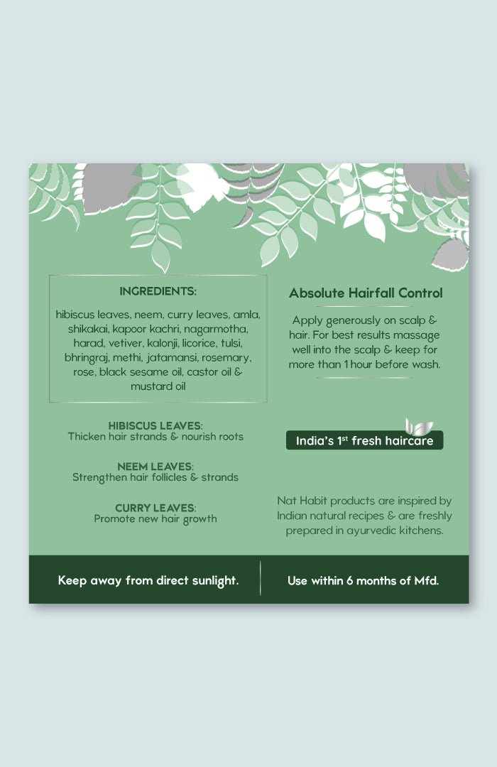 <strong>Crushed Tri-Leaf Winter Hair Oil</strong> <br><i>Absolute Hairfall Control</i> - Nat Habit