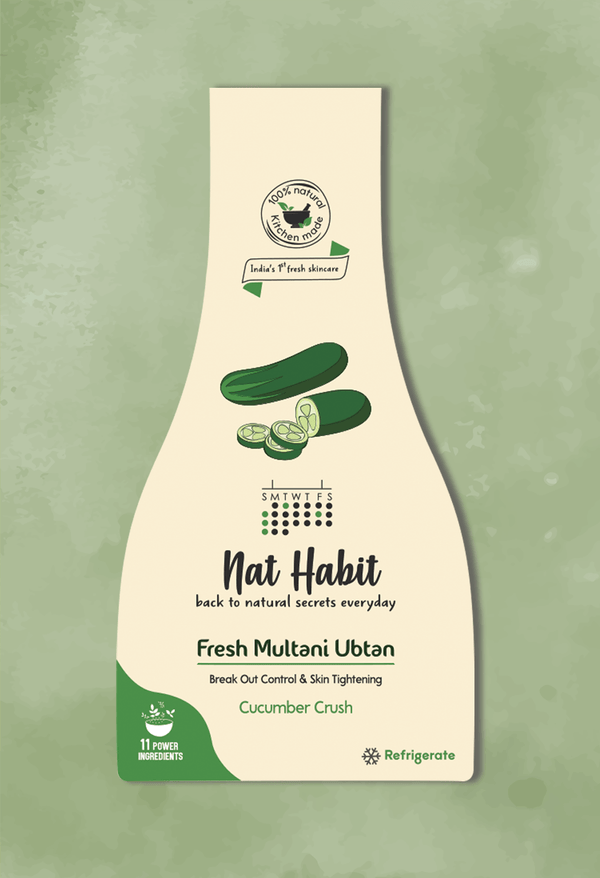 100% Natural Cucumber Crush Multani Ubtan - Nat Habit