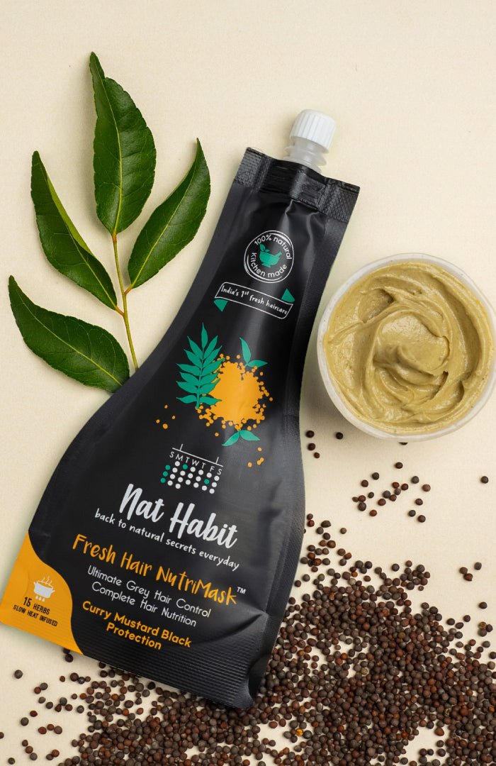 <strong>Curry Mustard NutriMask</strong> <br><i>for Grey Hair Control</i> - Nat Habit