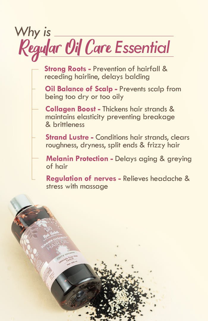 <strong>Curry Sesame Summer Hair Oil</strong> <br><i>Grey-Hair Control</i> - Nat Habit