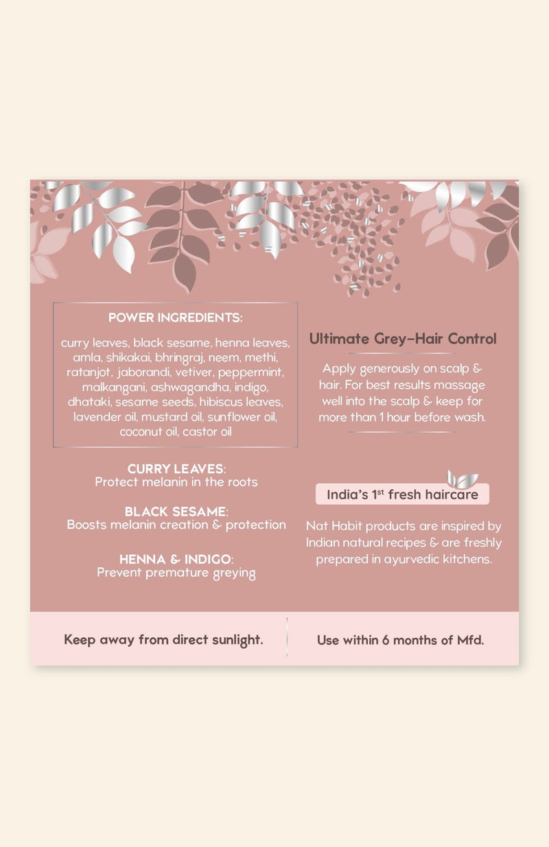 <strong>Curry Sesame Summer Hair Oil</strong> <br><i>Grey-Hair Control</i> - Nat Habit