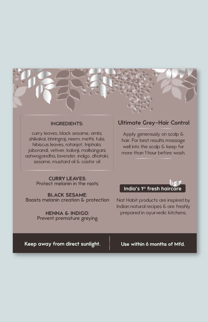 <strong>Curry Sesame Winter Hair Oil</strong> <br><i>Grey-Hair Control</i> - Nat Habit