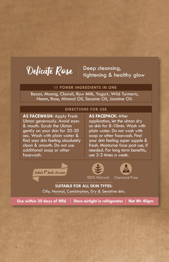 <strong>Delicate Rose Daily Ubtan Cleanser</strong> <br><i>Deep Cleansing, Tightening & Instant Glow</i> - Nat Habit