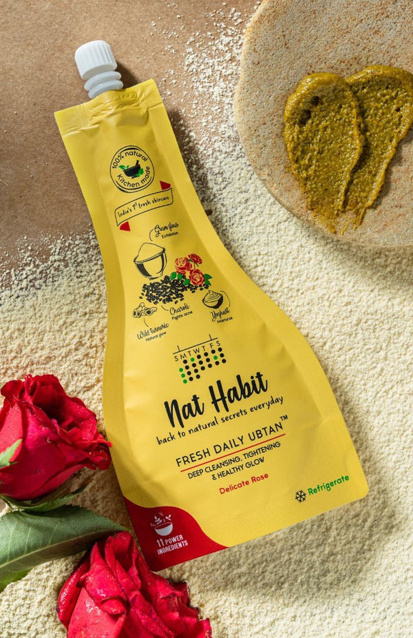 <strong>Delicate Rose Daily Ubtan Cleanser</strong> <br><i>Deep Cleansing, Tightening & Instant Glow</i> - Nat Habit