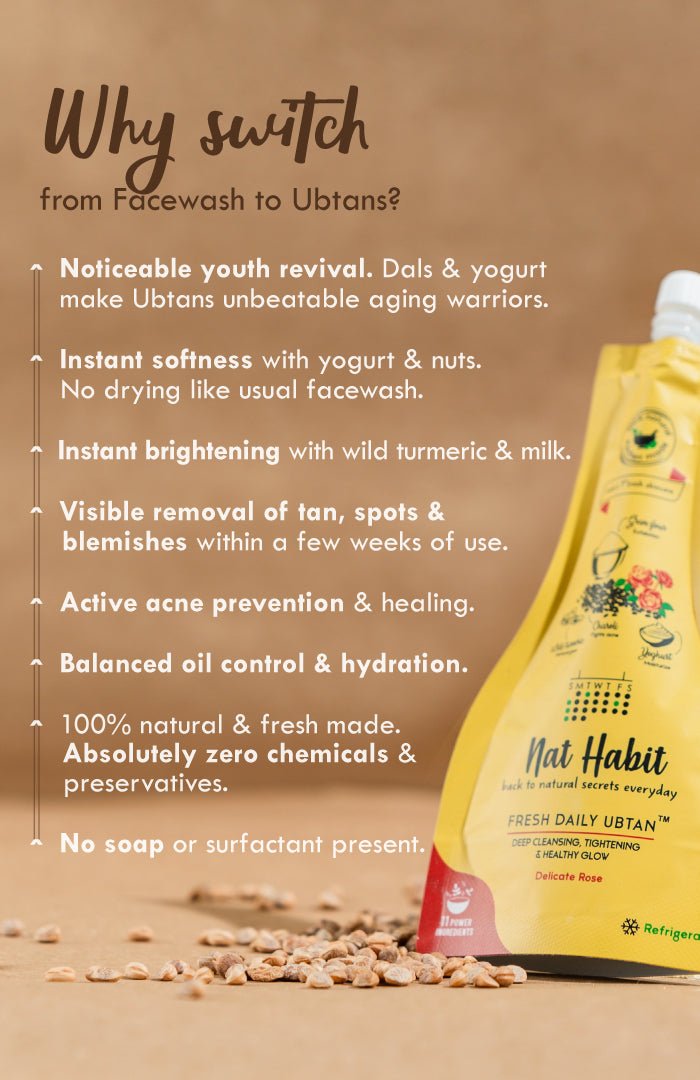 <strong>Delicate Rose Daily Ubtan Cleanser</strong> <br><i>Deep Cleansing, Tightening & Instant Glow</i> - Nat Habit