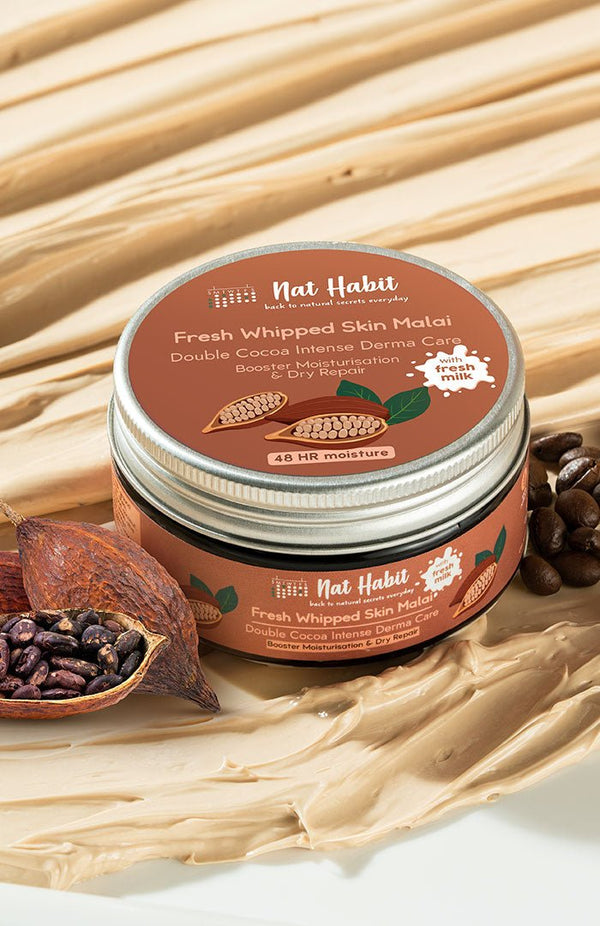 <strong>Double Cocoa Intense DermaCare Skin Malai</strong> <br><i>for extreme dryness | 48 HR moisture</i> - Nat Habit
