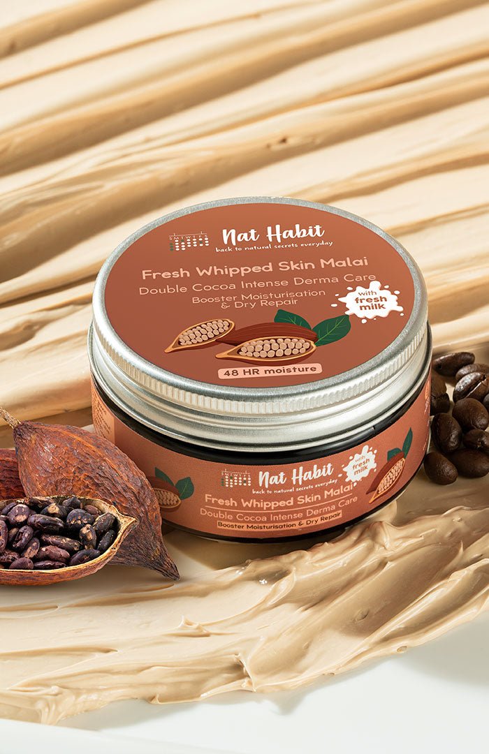 <strong>Double Cocoa Intense DermaCare Skin Malai</strong> <br><i>for extreme dryness | 48 HR moisture</i> - Nat Habit