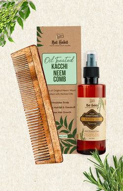 <strong>Dual Tooth Comb & Rosemary Methi Jal</strong> <br><i>Combo for Frizz Control</i> - Nat Habit