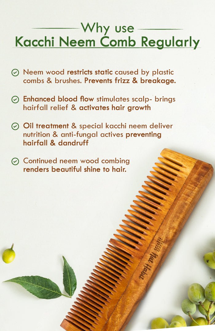 <strong>Dual Tooth Kacchi Neem Comb</strong> <br><i>Multi-Action</i> - Nat Habit