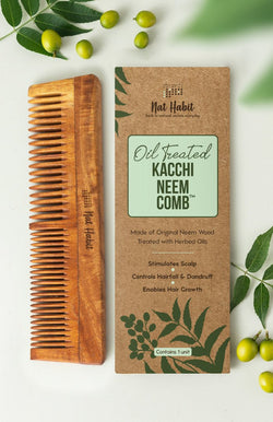 <strong>Dual Tooth Kacchi Neem Comb</strong> <br><i>Multi-Action</i> - Nat Habit