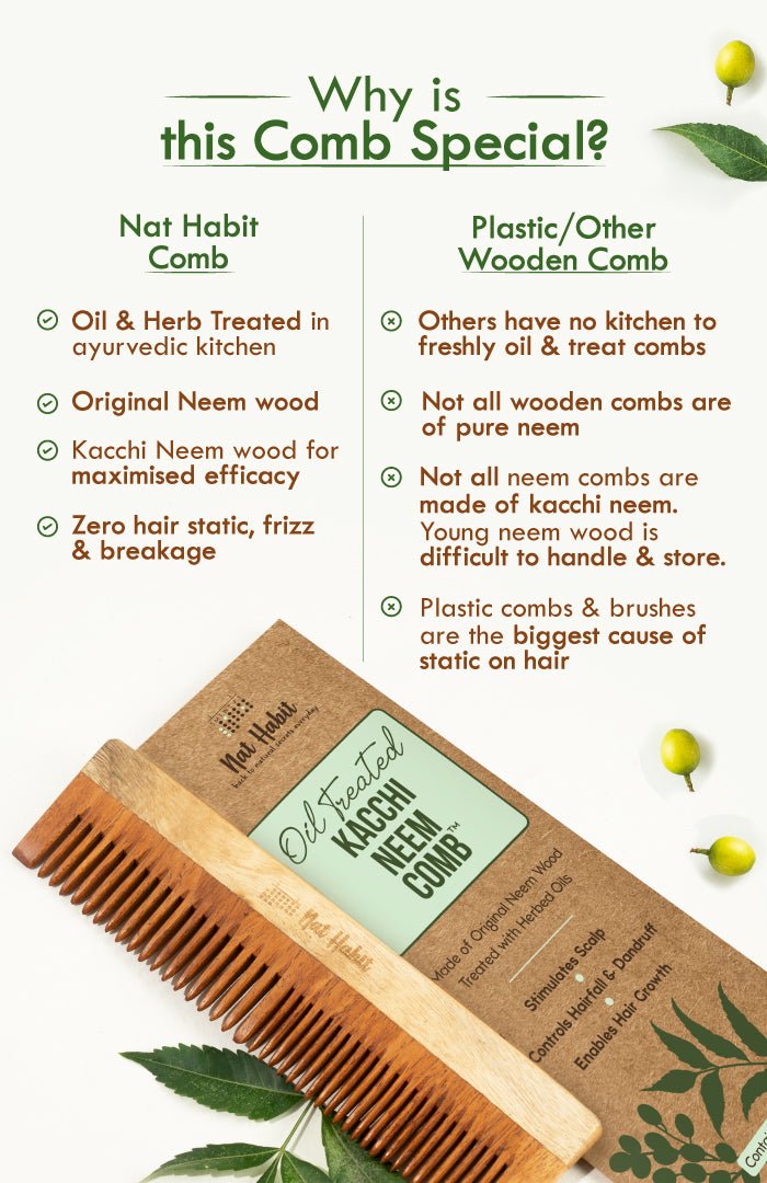 <strong>Dual Tooth Kacchi Neem Comb</strong> <br><i>Multi-Action</i> - Nat Habit
