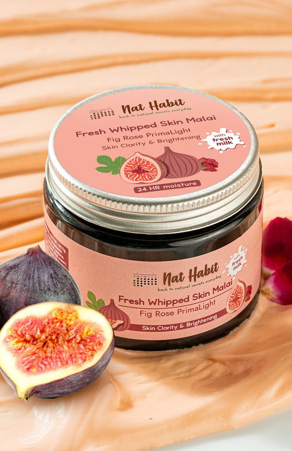 <strong>Fig Rose PrimaLight Skin Malai 200ml</strong> <br><i>for skin brightening | 24 HR moisture</i> - Nat Habit