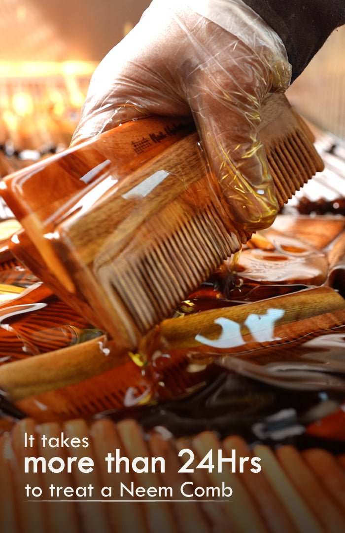 <strong>Fine Tooth Kacchi Neem Comb</strong> <br><i>Frizz Control & Shine</i> - Nat Habit