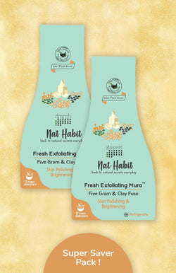Five Gram & Clay Exfoliating Scrubbing Face Wash Super Saver Pack - Nat Habit