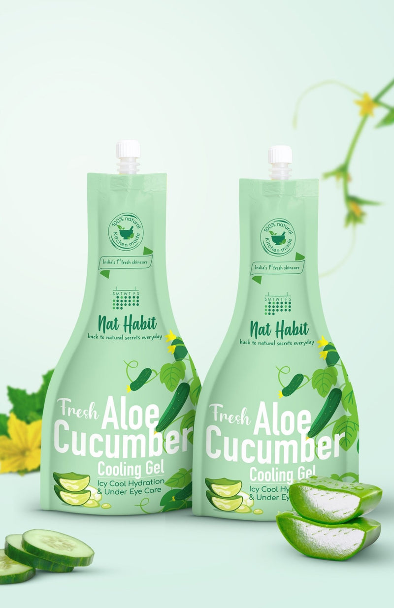 <strong>Fresh Aloe Cucumber Cooling Gel </strong><br><i>Icy Cool Hydration & Under-Eye Care</i> - Nat Habit