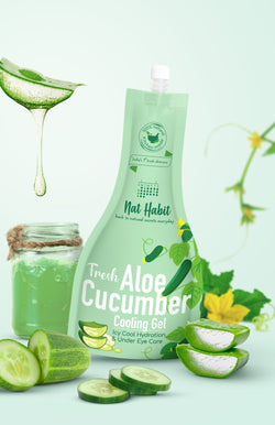 <strong>Fresh Aloe Cucumber Cooling Gel </strong><br><i>Icy Cool Hydration & Under-Eye Care</i> - Nat Habit