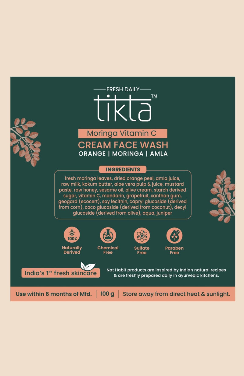 <strong>Fresh Daily Tikta Moringa Vit C Cream Face Wash</strong> <br><i>for All Skin Types</i> - Nat Habit