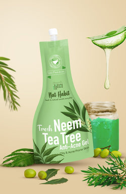 <strong>Fresh Neem TeaTree Anti-Acne Gel </strong><br><i>Oily & Acne Prone Skin</i> - Nat Habit