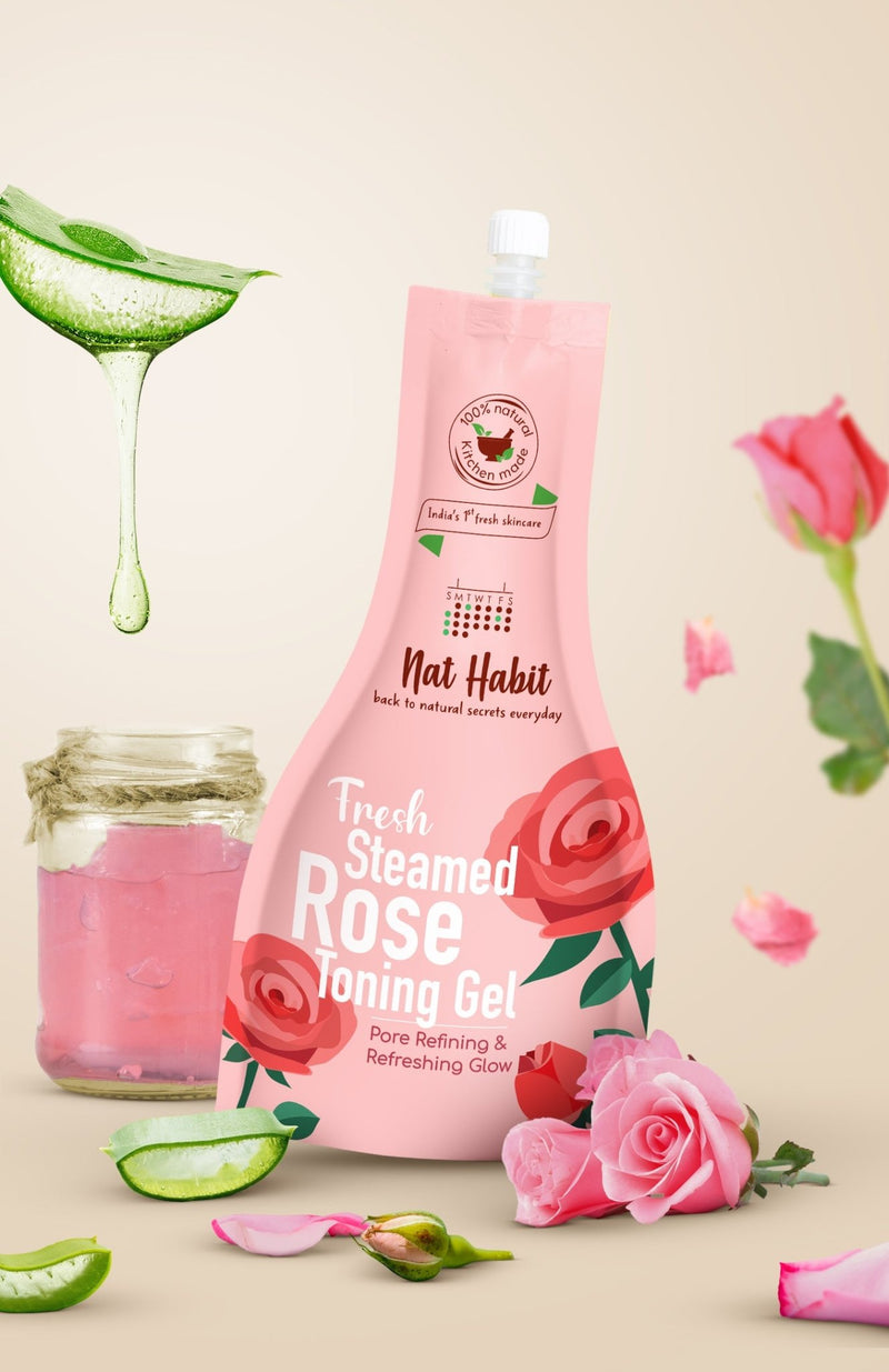 <strong>Fresh Steamed Rose Toning Gel </strong><br><i>Pore Refining & Refreshing Glow</i> - Nat Habit