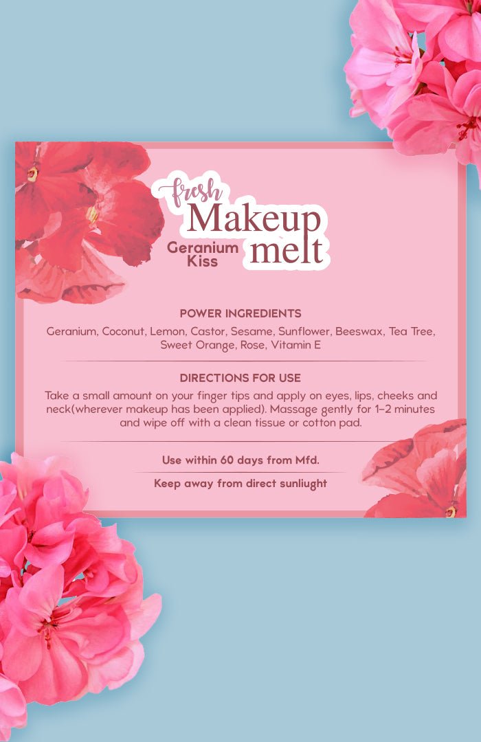 Geranium Makeup Remover Balm Ingredients - Nat Habit