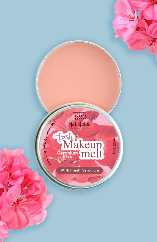 100% Natural Geranium Makeup Remover Balm - Nat Habit