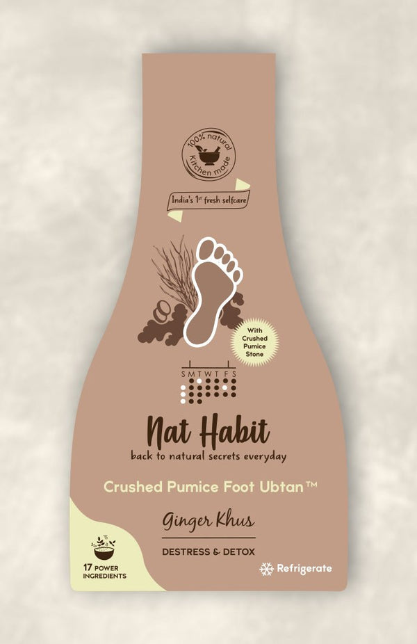 Ginger Khus Foot Scrub for Destress & Detox - Nat Habit