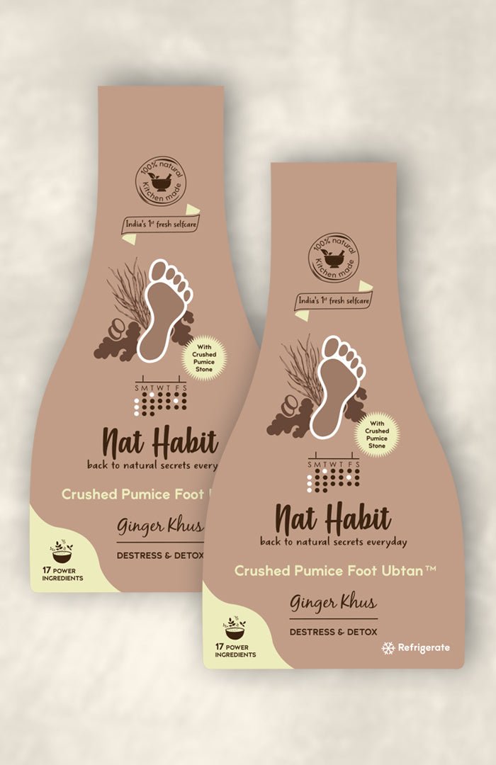 Ayurvedic Ginger Khus Foot Ubtan pack of 2 - Nat Habit
