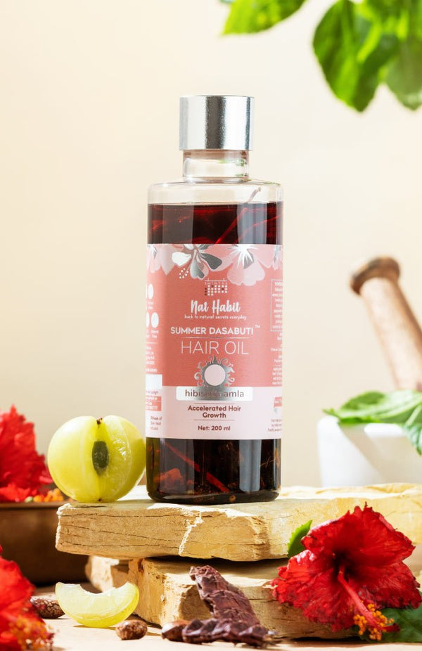 <strong>Hibiscus Amla Summer Hair Oil</strong> <br><i>Accelerated Hair Growth</i> - Nat Habit