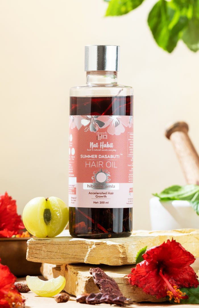 <strong>Hibiscus Amla Summer Hair Oil</strong> <br><i>Accelerated Hair Growth</i> - Nat Habit