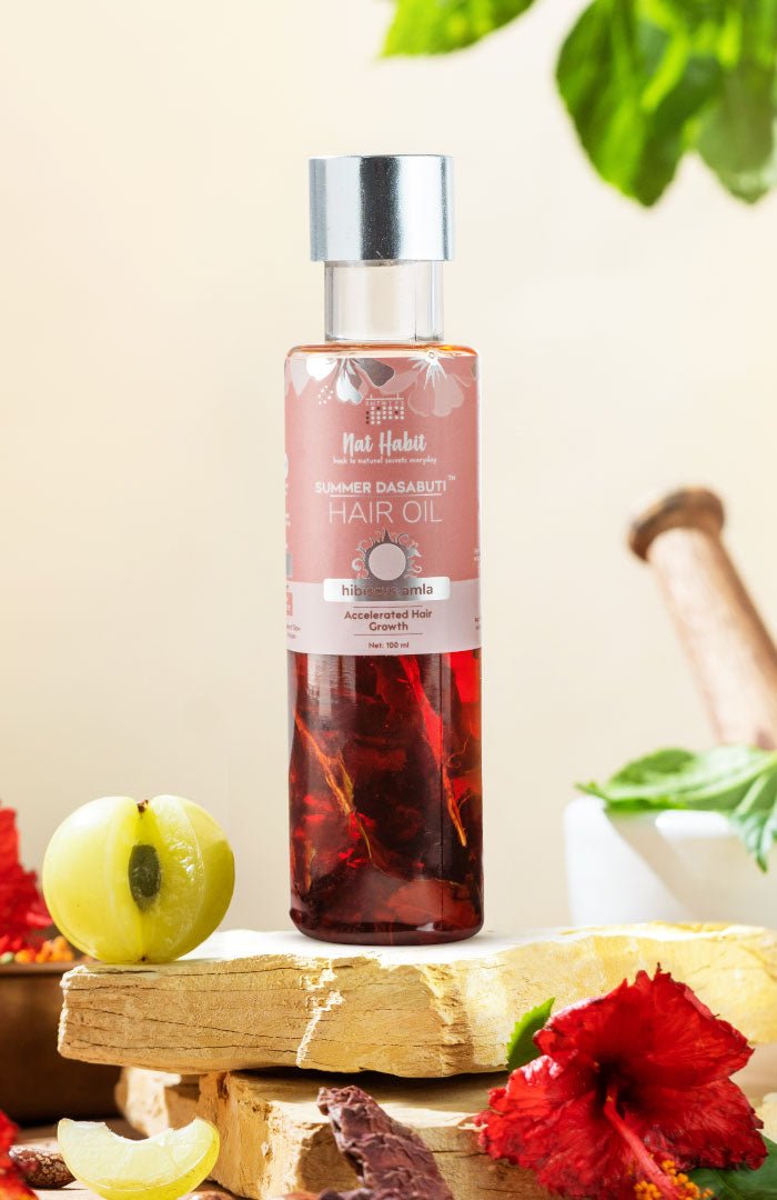 <strong>Hibiscus Amla Summer Hair Oil</strong> <br><i>Accelerated Hair Growth</i> - Nat Habit