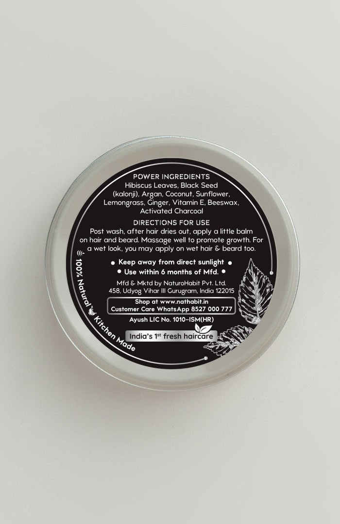 <strong>Hibiscus BlackSeed Post-Wash Balm</strong> <br><i>Hair & Beard Growth for MEN</i> - Nat Habit