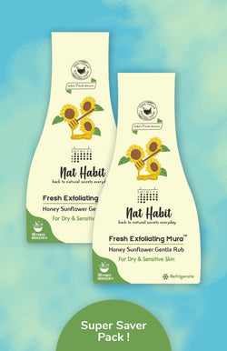 Honey Sunflower Exfoliating Scrubbing Face Wash Super Saver Pack - Nat Habit
