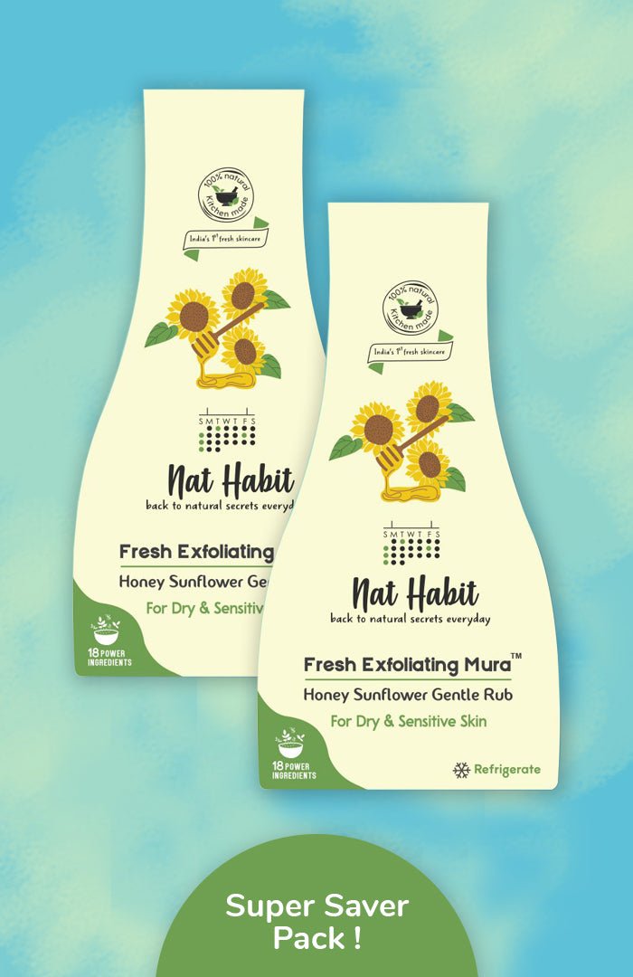 Honey Sunflower Exfoliating Scrubbing Face Wash Super Saver Pack - Nat Habit