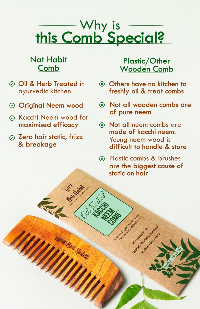 <strong>Kacchi Neem Bounce Comb</strong><br><i>Voluminous Hair</i> - Nat Habit