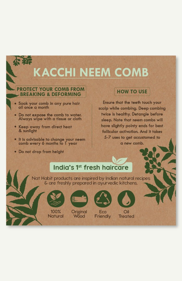 <strong>Kacchi Neem Comb Combo</strong> <br><i>Dual + Fine + Wide + Pocket</i> - Nat Habit