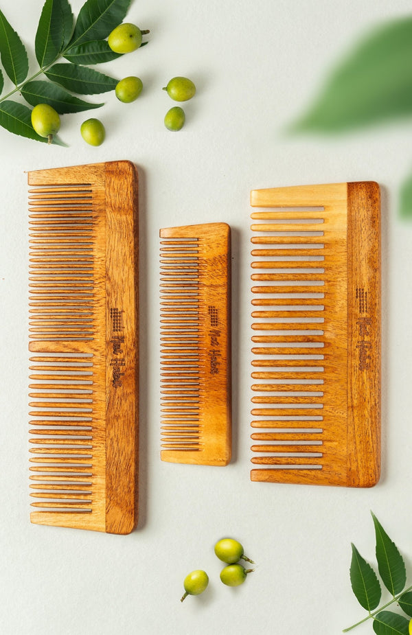 <strong>Kacchi Neem Comb Combo</strong> <br><i>Dual + Pocket + Shampoo (Large)</i> - Nat Habit