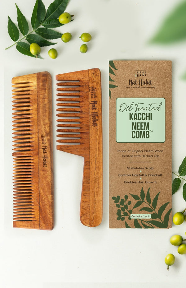 <strong>Kacchi Neem Comb Combo</strong> <br><i>Dual + Wide</i> - Nat Habit